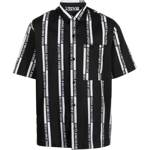 Schwarzes Logo-Shirt für Männer , Herren, Größe: S - Versace Jeans Couture - Modalova