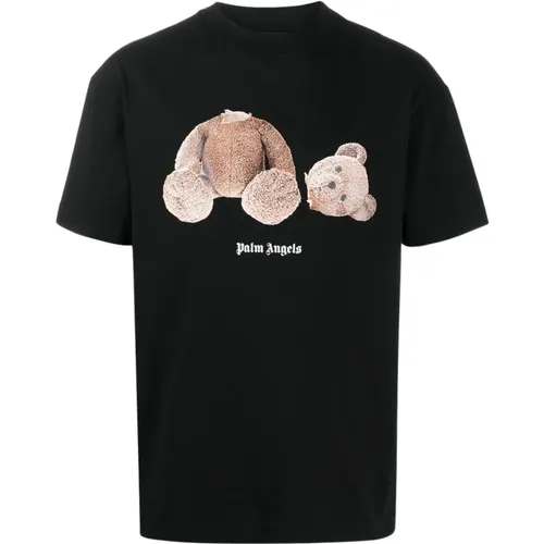 Teddy Bear Print T-shirt , male, Sizes: XS, S - Palm Angels - Modalova