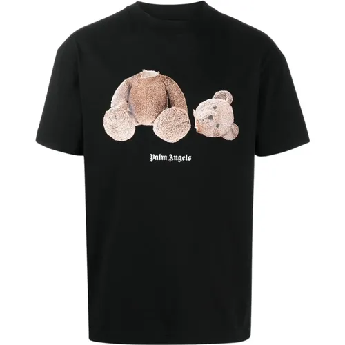 Teddy Bear Print T-shirt , male, Sizes: XS, S, L - Palm Angels - Modalova