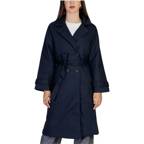 Blaue Baumwollknopfjacke , Damen, Größe: L - Ichi - Modalova