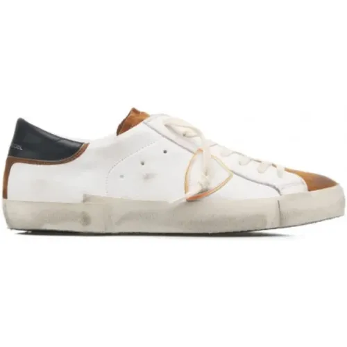 Vintage Leder Sneakers für Männer , Herren, Größe: 41 EU - Philippe Model - Modalova