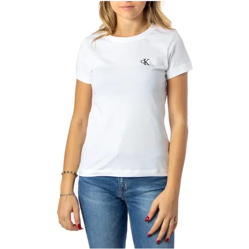 Weißes Print T-Shirt für Frauen , Damen, Größe: 3XL - Calvin Klein Jeans - Modalova