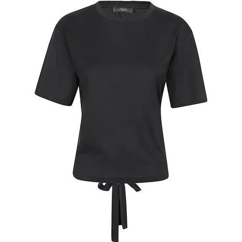 Klassisches Schwarzes Baumwoll-T-Shirt , Damen, Größe: S - Max Mara Weekend - Modalova