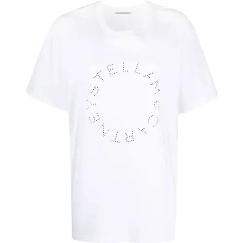 Solid Cotton T-Shirt with Logo , female, Sizes: M - Stella Mccartney - Modalova