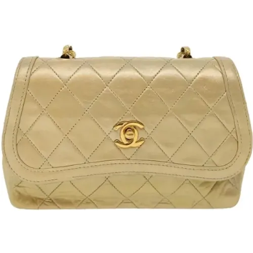 Pre-owned Gold Leather Chanel Flap Bag , female, Sizes: ONE SIZE - Chanel Vintage - Modalova