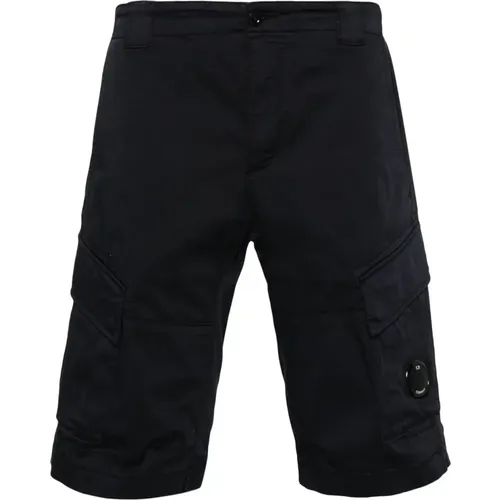 Blaue Cargo-Shorts aus Stretch-Sateen , Herren, Größe: XL - C.P. Company - Modalova