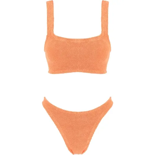 Gekräuseltes Stretch-Zweiteiliges Bikini-Set , Damen, Größe: ONE Size - Hunza G - Modalova