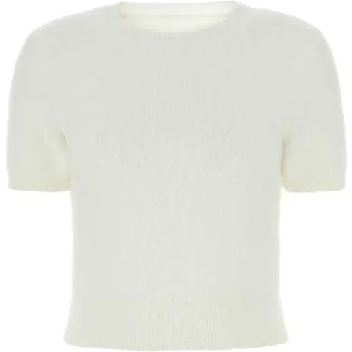 Luxuriöser Ivory Angora Blend Pullover - Maison Margiela - Modalova