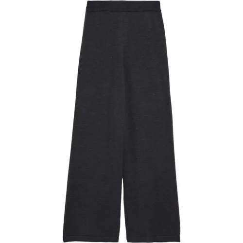 Schwarze Hose mit Visone-Detail , Damen, Größe: M - Max Mara - Modalova