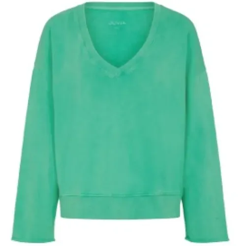 Grüner Modischer Sweatshirt , Damen, Größe: M - Juvia - Modalova
