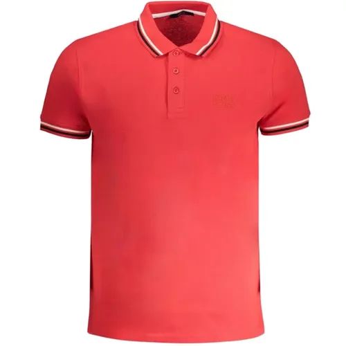 Rotes Baumwoll-Poloshirt mit Stickerei , Herren, Größe: XL - Cavalli Class - Modalova