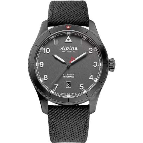 Automatic Grey Nylon Strap Watch , male, Sizes: ONE SIZE - Alpina - Modalova