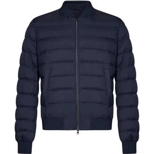 Ribbed Bomber Jacket with Goose Down , male, Sizes: L - Herno - Modalova