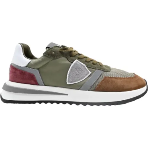 Niedrige Sneakers Mondial Grau Braun , Herren, Größe: 44 EU - Philippe Model - Modalova