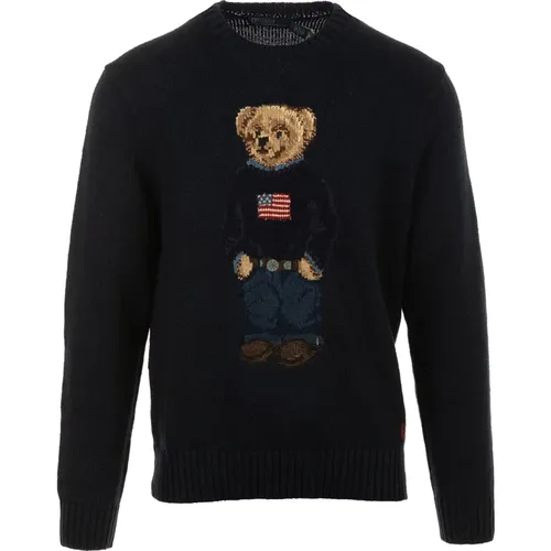 Blaue Pullover , Herren, Größe: L - Ralph Lauren - Modalova