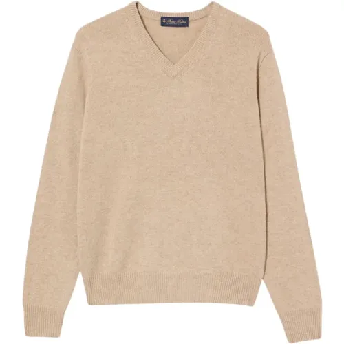 Woll-Kaschmir V-Ausschnitt Pullover , Herren, Größe: S - Brooks Brothers - Modalova