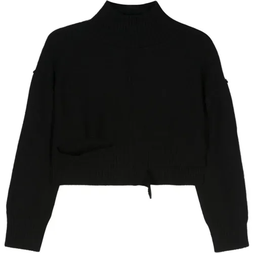 Distressed Sweater with Cut-Out Detail , female, Sizes: S, M - MM6 Maison Margiela - Modalova