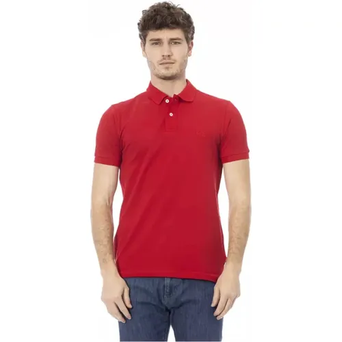 Rotes Baumwoll-Poloshirt mit Stickerei , Herren, Größe: XL - Baldinini - Modalova