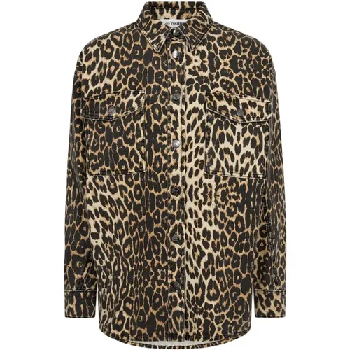 Leocc Denim Shirt Jacket - Leopard Print , female, Sizes: XS, XL, M, S, L - Co'Couture - Modalova