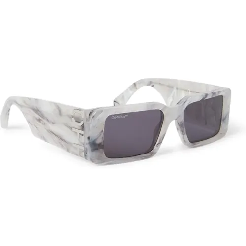Milano Rechteckige Sonnenbrille , unisex, Größe: 54 MM - Off White - Modalova