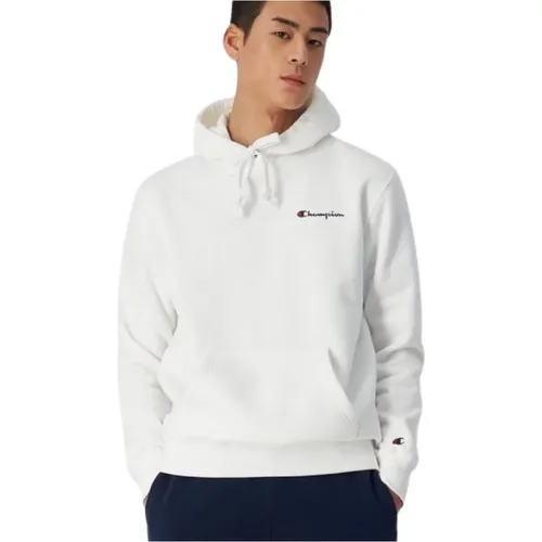 Weißer Kapuzenpullover mit gesticktem Logo , Herren, Größe: 2XL - Champion - Modalova