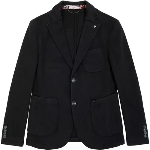 Schwarzer Slim Fit Blazer , Herren, Größe: L - Gianni Lupo - Modalova