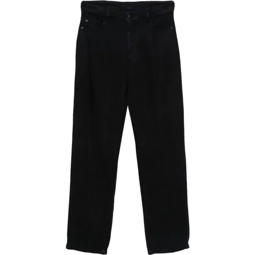 Trousers Twill Weave Cropped Leg , female, Sizes: W28 - Emporio Armani - Modalova