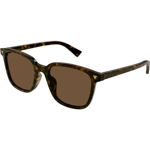 Stylish Sunglasses in Havana/ , unisex, Sizes: 55 MM - Bottega Veneta - Modalova