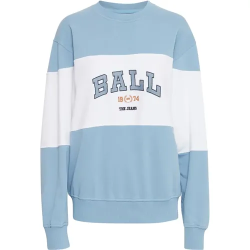 Sportlicher Sweatshirt mit Coolem Print , Damen, Größe: 2XS - Ball - Modalova