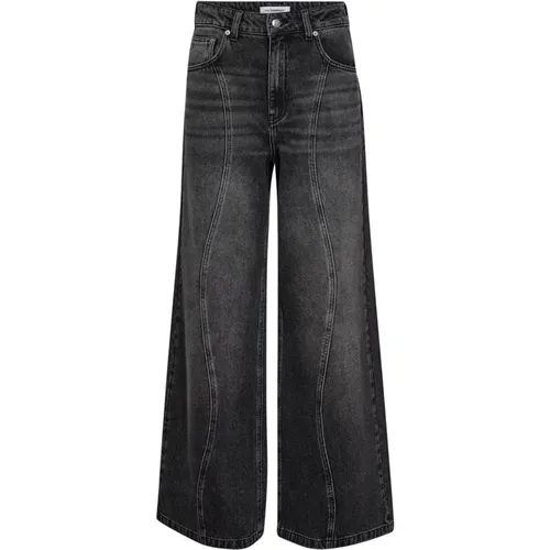 Wave Jeans Schwarz Locker Trendy , Damen, Größe: L - Co'Couture - Modalova