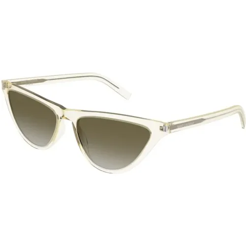 Frame Brown Lens Sunglasses , unisex, Sizes: 56 MM - Saint Laurent - Modalova
