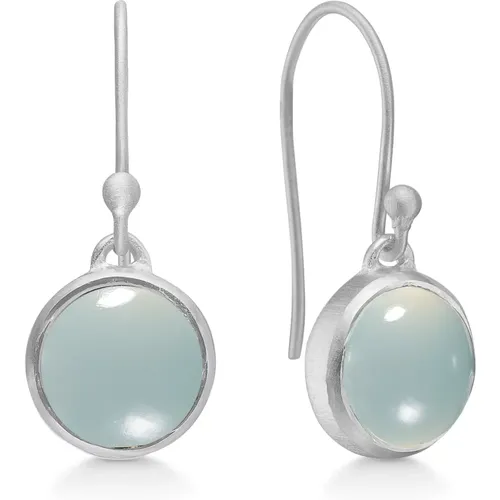 Silber Aqua Chalcedon Ohrringe - Frk. Lisberg - Modalova