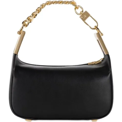 Schwarze Mini-Handtasche mit Goldenem Griff , Damen, Größe: ONE Size - Elisabetta Franchi - Modalova