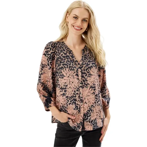 Rose Wood Shirt mit V-Ausschnitt , Damen, Größe: XL - IN FRONT - Modalova