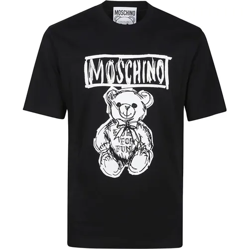 Niedliches Bärenprint T-Shirt , Herren, Größe: S - Moschino - Modalova