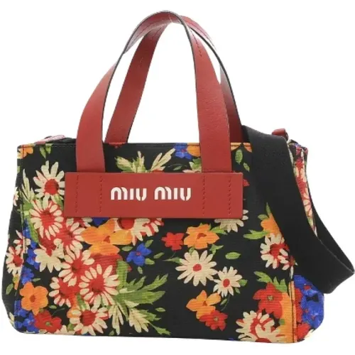 Pre-owned Canvas shoulder-bags , female, Sizes: ONE SIZE - Miu Miu Pre-owned - Modalova