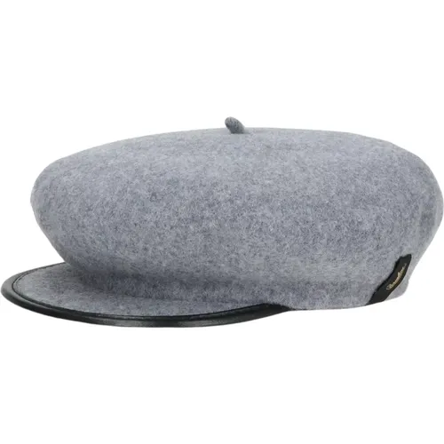 Woll-Beret mit Eco-Leder Schirm - Borsalino - Modalova