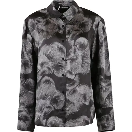 Black Mushroom Print Shirt , female, Sizes: L, M - Anine Bing - Modalova