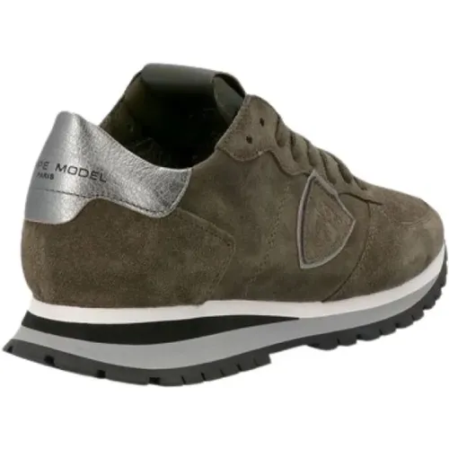 Tricolor Wildleder Sneakers für Damen , Herren, Größe: 36 EU - Philippe Model - Modalova