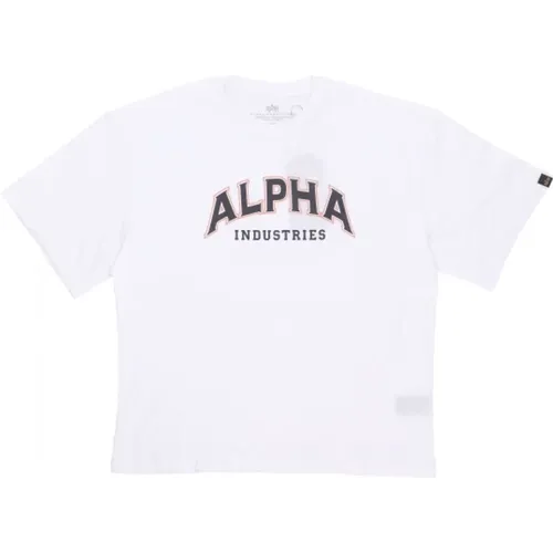 College Tee Weiß Streetwear , Herren, Größe: M - alpha industries - Modalova