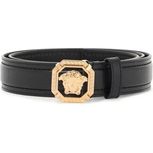 Stylish Leather Belt with Medusa Buckle , male, Sizes: 90 CM, 95 CM, 110 CM, 100 CM, 105 CM, 85 CM - Versace - Modalova