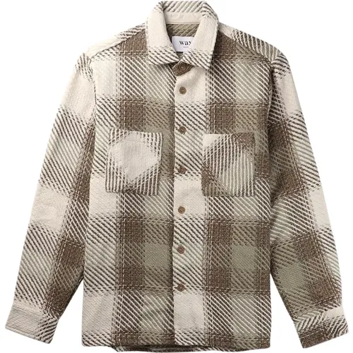 Sage Ecru Woolen Overshirt , male, Sizes: XL - Wax London - Modalova