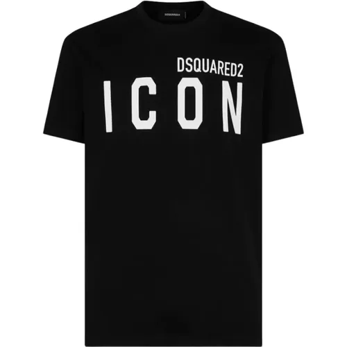 Icon Logo T-shirt Round Neck Short Sleeve , male, Sizes: S, M, L, 2XL, XS, XL - Dsquared2 - Modalova