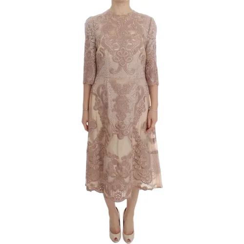 Seiden Spitze Ricamo Shift Kleid - Dolce & Gabbana - Modalova
