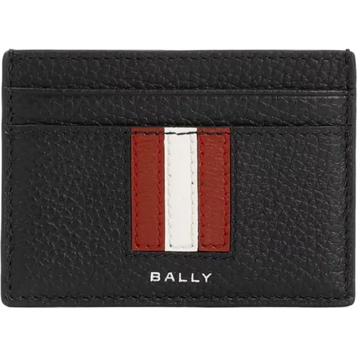 Schwarzes Leder Kartenhalter Brieftasche , Herren, Größe: ONE Size - Bally - Modalova