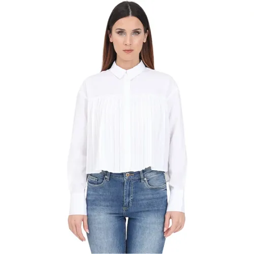Weiße Bluse mit Falten , Damen, Größe: S - Only - Modalova