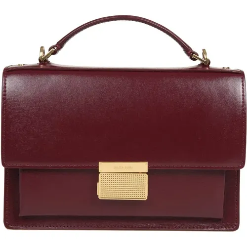 Bordeaux Leather Handbag with Flap Closure , female, Sizes: ONE SIZE - Golden Goose - Modalova