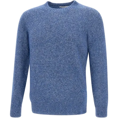 Blauer Crew Neck Wollpullover , Herren, Größe: L - Kangra - Modalova