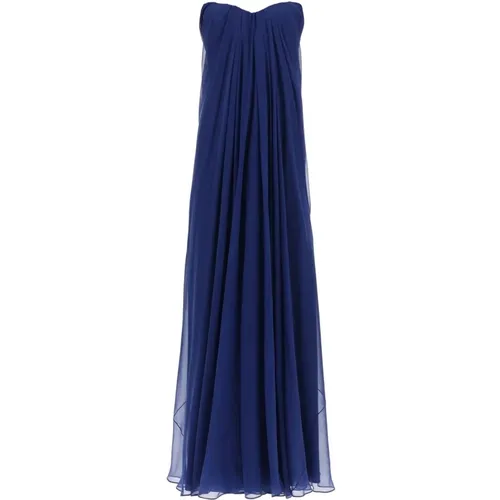 Silk Chiffon Bustier Gown , female, Sizes: XS, M - alexander mcqueen - Modalova