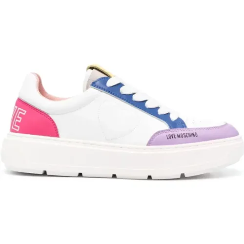 Bunte Sneakers , Damen, Größe: 37 EU - Love Moschino - Modalova